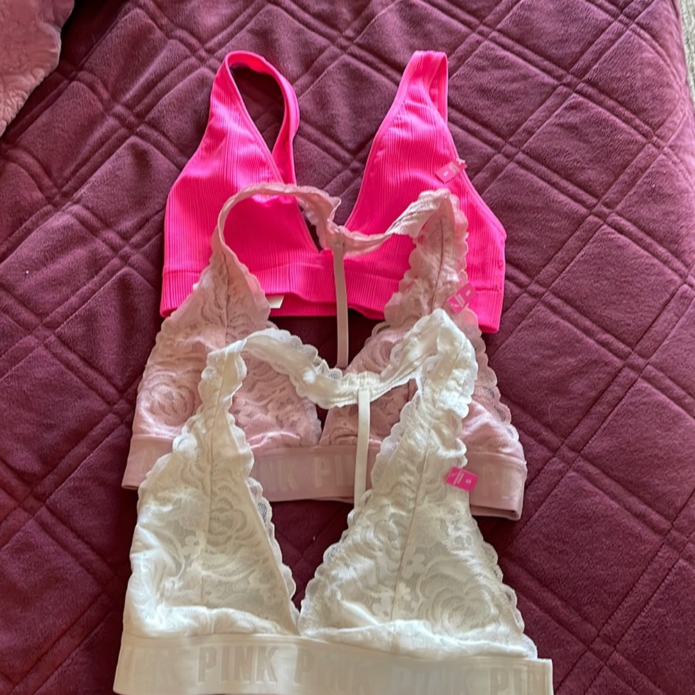 💕3 NEW PINK BRA TOPS SIZE SMALL💕